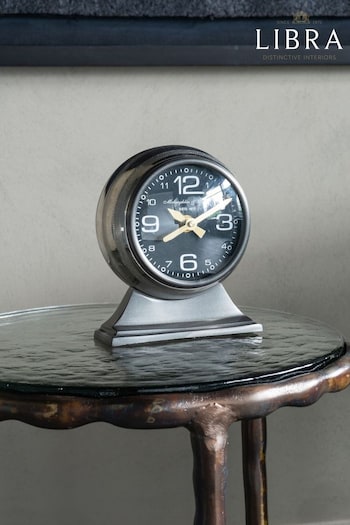 Libra Interiors Grey Small Aviation Mantel Clock (Q95725) | £175