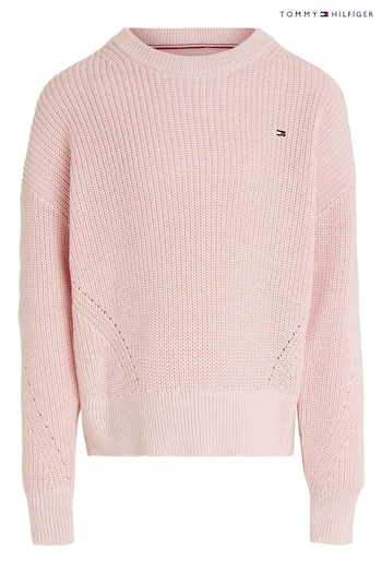 Tommy logo Hilfiger Pink Essential Sweater (Q95781) | £50 - £60