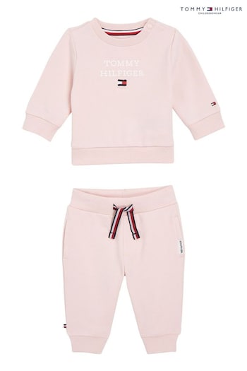Tommy Hilfiger Baby Pink Sweat Top and Joggers Set (Q95818) | £75