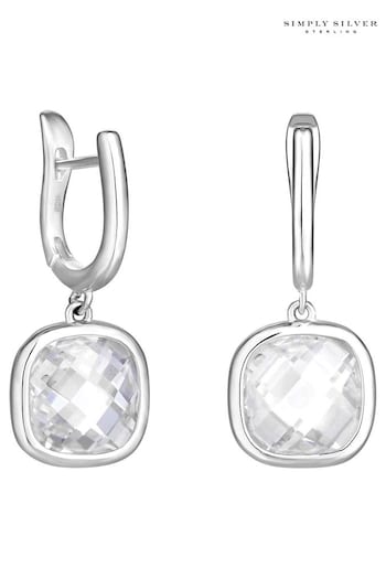 Simply Silver Silver Cubic Zirconia Hoop Earrings (Q95873) | £40