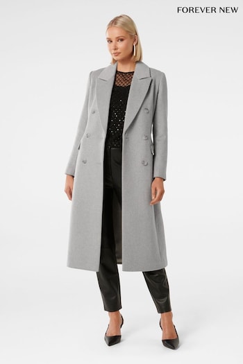 Forever New Grey Charlotte Wrap Coat (Q95876) | £140