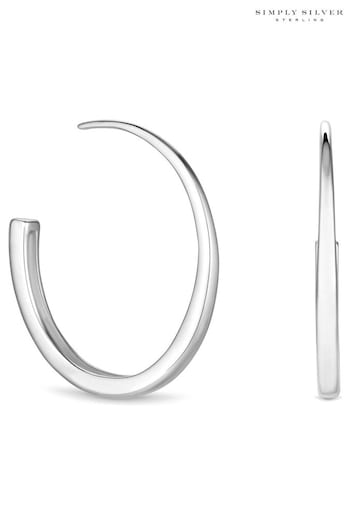Simply Silver Sterling Silver Tone 925 Graduated Hoop Earrings (Q95891) | £45