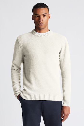 Remus Uomo Cream Tapered Fit Wool-Blend Crew Neck Sweater (Q95894) | £80