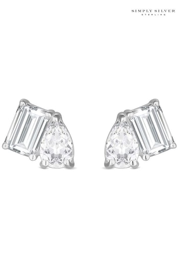 Simply Silver Silver Cubic Zirconia Mixed Stone Stud Earrings (Q95898) | £25