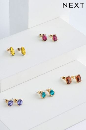 Multi Coloured Sparkle Stud Earrings 5 Pack (Q95985) | £10