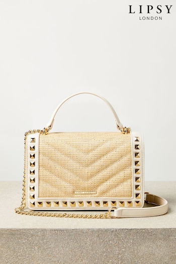 Lipsy Beige Quilted Chain Crossbody Bag (Q96089) | £36