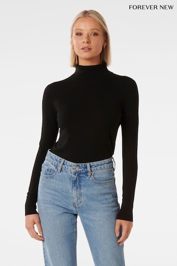 Forever New Black Sarah Layering Roll Neck Knit Top (Q96130) | £60