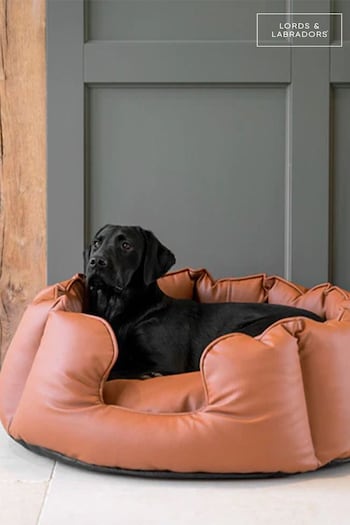 Lords and Labradors Tan Brown High Sided Dog Bed Rhino Leather (Q96213) | £130 - £190
