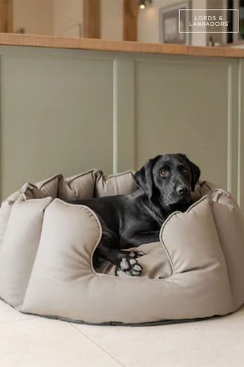 Lords and Labradors Mink Brown High Sided Dog Bed Rhino Leather (Q96214) | £130 - £190
