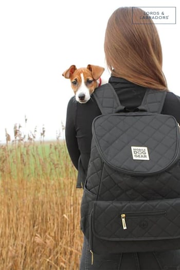 Lords and Labradors Black Weekender Dog Backpack (Q96221) | £50