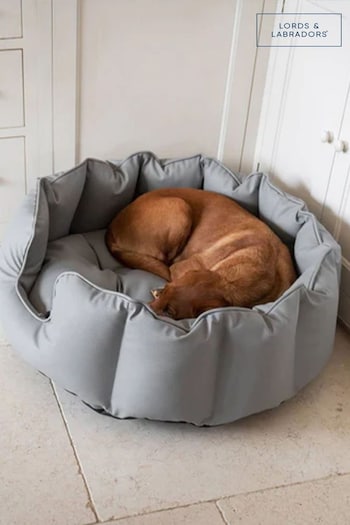 Lords and Labradors Grey High Sided Dog Bed Rhino Leather (Q96223) | £130 - £190