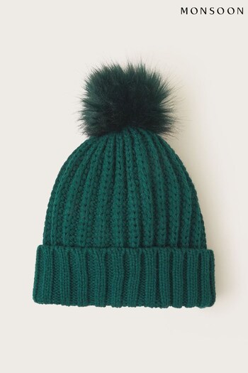Monsoon Green Knit Bobble Hat (Q96325) | £20