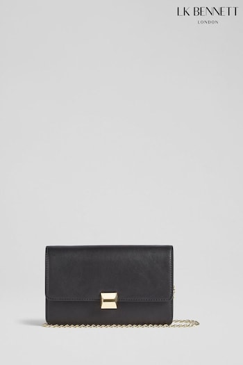 LK Bennett Otto Vegan Leather Shoulder Black Bag (Q96368) | £169