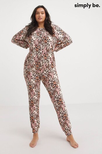 Simply Be Pink Animal Print Pretty Secrets Supersoft Twosie Pyjamas (Q96377) | £24