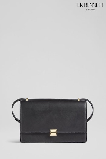 LK Bennett Ottie Vegan Leather Black Shoulder Bag (Q96390) | £199
