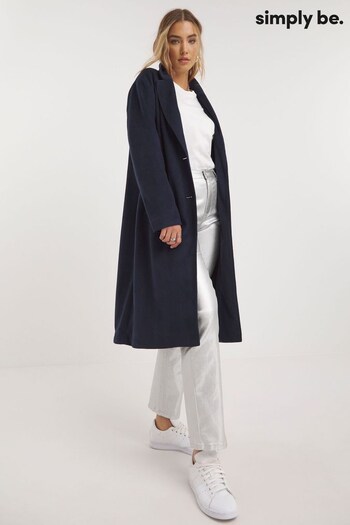 Simply Be Blue Faux Wool Relaxed Blazer Coat (Q96410) | £65