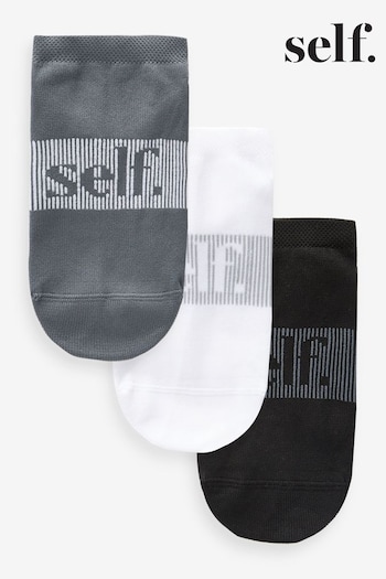 self. Black/White/Grey Trainer Socks 3 Pack (Q96412) | £8