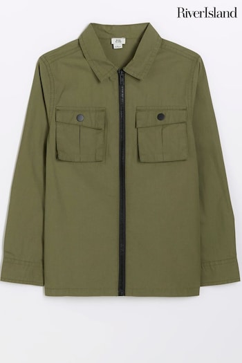 River Island Green Boys Papertouch Shacket (Q96480) | £25