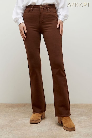Apricot Brown Chiara Raw Edge Flare Jeans (Q96485) | £39