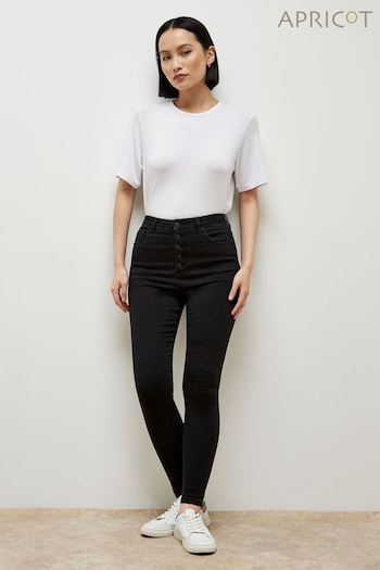 Apricot Black Anna Button Detail Skinny Jeans (Q96495) | £39
