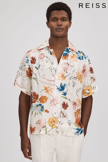 Reiss Multi Serra Printed Cuban Collar Shirt (Q96513) | £118