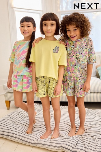 Yellow Butterfly Short Pyjamas 3 Pack (9mths-16yrs) (Q96593) | £27 - £34