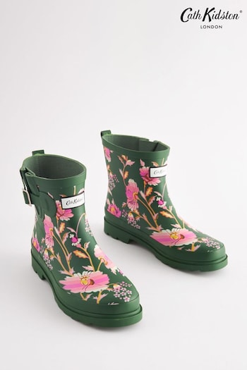 Cath Kidston Green Floral Short Rubber Wellies (Q96594) | £40