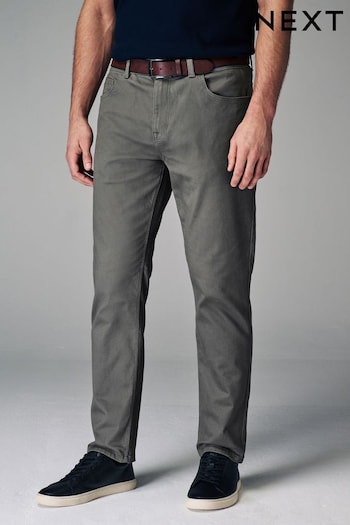 Grey Belted Soft Touch 5 Pocket Jean Style Trousers lungi (Q96662) | £30