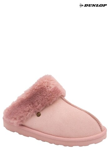 Dunlop Pink Ladies Faux Fur Slippers (Q96695) | £35