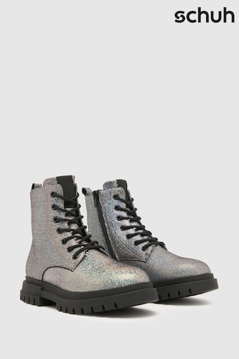 Schuh Caring Lace-Up Silver Boots DPR (Q96718) | £34