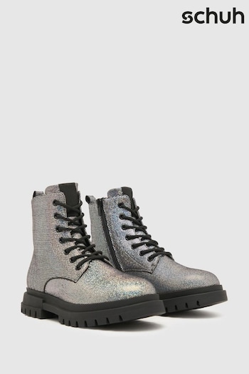 Schuh Caring Lace-Up Silver Boots Sacai (Q96718) | £34