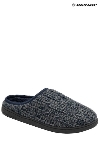 Dunlop Blue Mens Knitted Mules Slippers (Q96743) | £20
