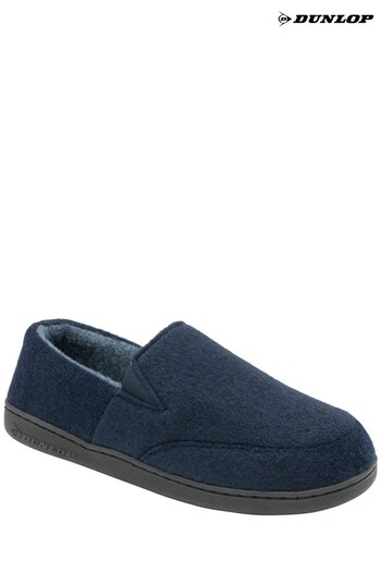 Dunlop Blue Mens Wool Full Slippers (Q96745) | £20