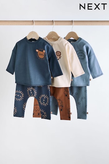 Navy Blue Lion Top and Leggings Baby Set 6 Pack (Q96758) | £30 - £32