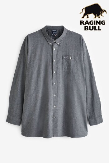 Raging Bull Grey Long Sleeve Brushed Twill Shirt (Q96811) | £79