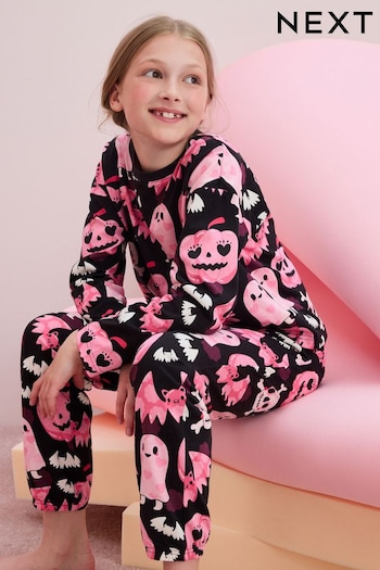 Black/Pink Halloween Jogger Pyjamas (3-16yrs) (Q96905) | £13 - £18