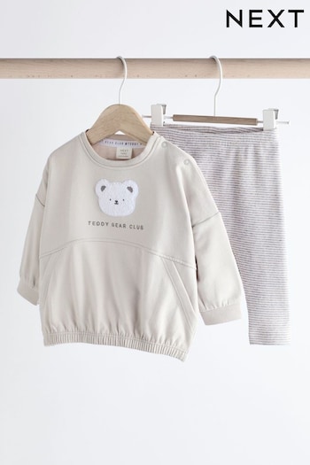 Grey Bear Baby 100% Cotton Sweatshirt And Leggings Set 2 Piece (Q96914) | £12 - £14