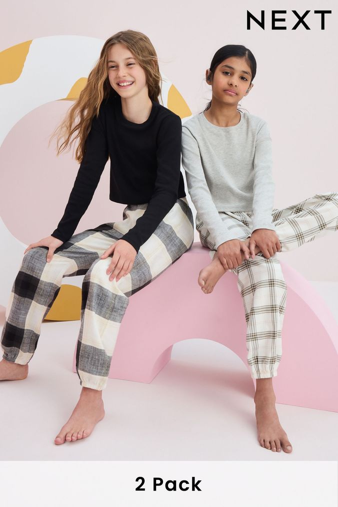 Girls check pyjamas best sale