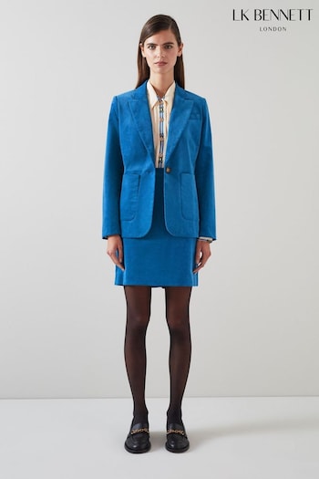 LK Bennett Blue Deborah Cotton Cord Jacket (Q96966) | £299