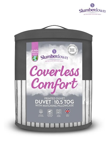 Slumberdown Coverless Comfort Printed Stripe White Duvet (Q97073) | £30 - £40