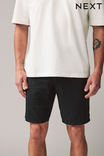 Black Linen Viscose Shorts (Q97120) | £24