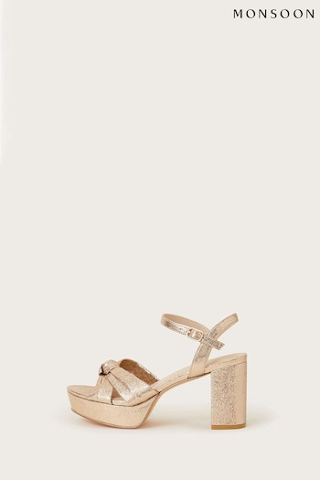 Monsoon Gold Twist Knot Platform Heels (Q97121) | £65