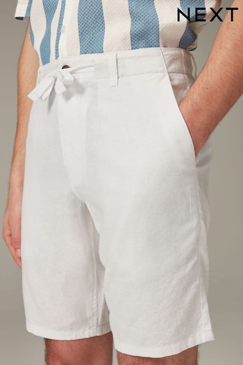 White Linen Viscose Shorts (Q97124) | £24