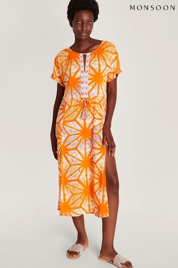 Monsoon Orange Santiago Sun Dress (Q97127) | £85