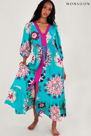 Monsoon Blue Bonita Print Dress (Q97133) | £80