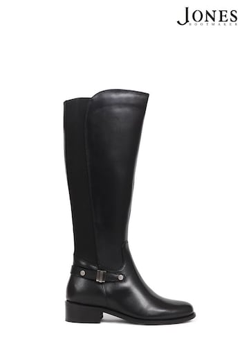 Jones Bootmaker Serina Leather Calf Black Boots chunky (Q97191) | £160