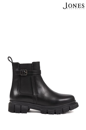 Jones Bootmaker Maelee Leather Ankle Black Boots (Q97198) | £99