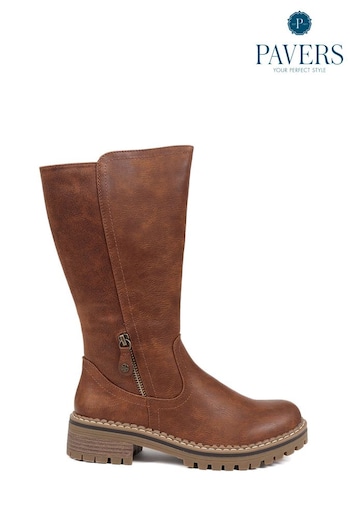 Pavers Natural Casual Long Boots (Q97202) | £55