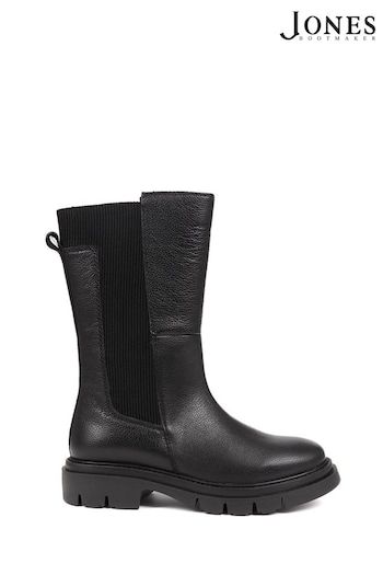 Jones Bootmaker Malena Calf Black Oklahoma Boots (Q97208) | £120