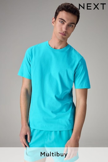 Blue Aqua Regular Fit Essential Crew Neck T-Shirt (Q97225) | £8